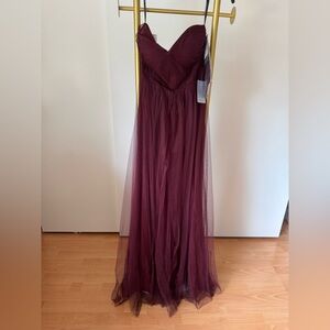 Nordstrom Red Ruched Strapless Gown for Prom